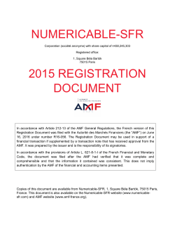 NUMERICABLE-SFR 2015 REGISTRATION DOCUMENT