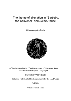 The theme of alienation in &rdquo;Bartleby, the Scrivener&rdquo; and Bleak House