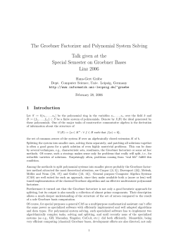 The Groebner Factorizer and Polynomial System Solving
