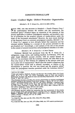 Constitutional Law - Courts - Creditors` Rights