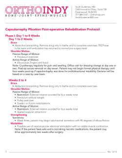 Shoulder Capsulorrhaphy and Plication Postop