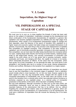 Imperialism: The Highest Stage of Capitalism