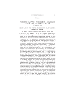 FEDERAL ELECTION COMMISSION v. COLORADO REPUBLICAN