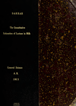The quantitative estimation of lactose in milk