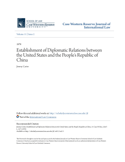 Establishment of Diplomatic Relations between the United States