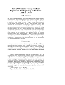 The Legitimacy of Durational Limits in Grutter