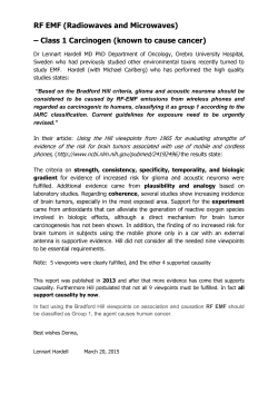 RF EMF (Radiowaves and Microwaves) &ndash; Class 1 Carcinogen