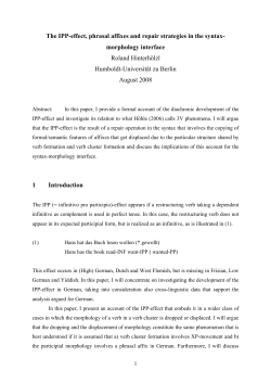 The IPP-effect, phrasal affixes and repair strategies in the syntax