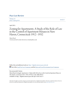 A Study of the Role of Law in the Control of Apartment Houses