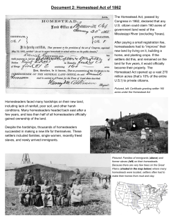 Document 2: Homestead Act of 1862