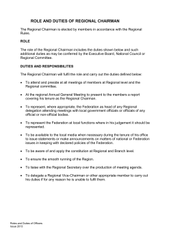 role and duties of regional chairman