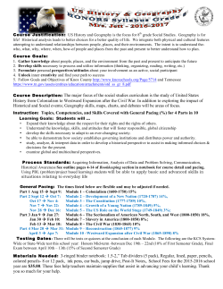 Course Description: The major focus of the social studies curriculum