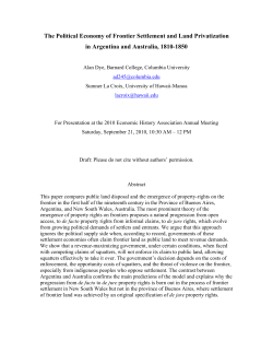 The Political Economy of Frontier Settlement and Land
