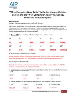 Think like a Computer Activity Answer Key