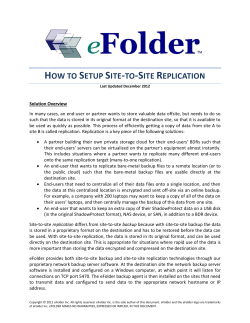 how to setup site-to-site replication