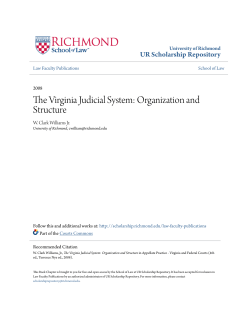 The Virginia Judicial System: Organization and Structure