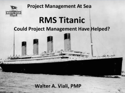 RMS Titanic - PMI Tulsa Chapter