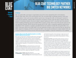 Blue Coat`s SSL Visibility Appliance and Big Switch`s Big Monitoring