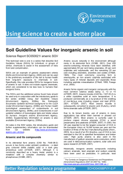 Soil Guideline Values for inorganic arsenic in soil