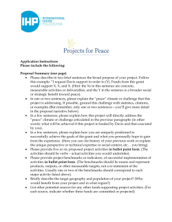 Application Instructions Please include the following: Proposal