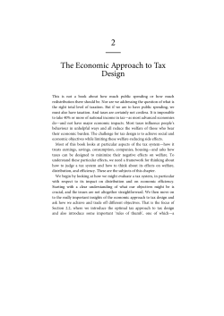 The Economic Approach to Tax Design