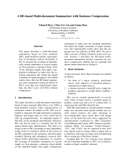 A BE-based Multi-document Summarizer with Sentence Compression