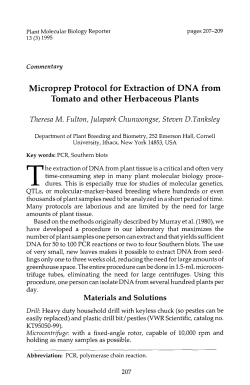Microprep protocol for extraction of DNA from tomato and