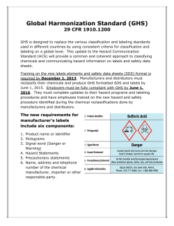 Global Harmonization Standard (GHS)