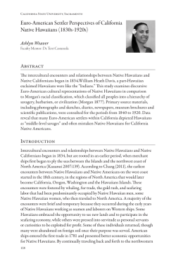 Euro-American Settler Perspectives of California