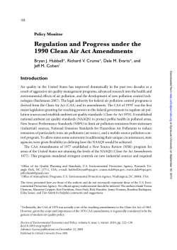 Regulation and Progress under the 1990 Clean Air Act Amendments