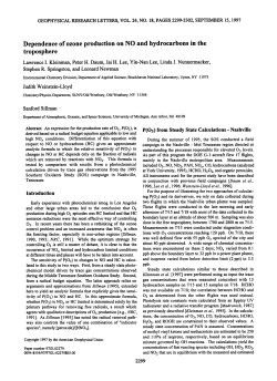 Dependence of ozone production on NO and hydrocarbons in the