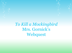 To Kill A Mockingbird - Somerville Public School District