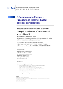E-Democracy in Europe &ndash; Prospects of Internet