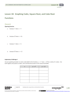 Lesson 18: Graphing Cubic, Square Root, and Cube Root Functions