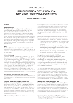 implementation of the new 2014 isda credit derivative
