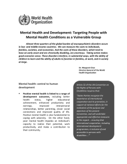 Mental Health and Development: Targeting People with Mental