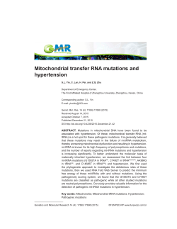 Mitochondrial transfer RNA mutations and hypertension - Funpec-RP