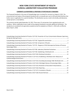 Comments and Responses to Proposed Cytopathology Standards