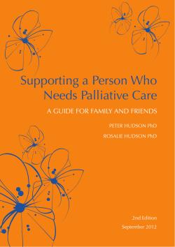 Supporting a Person Who Needs Palliative Care