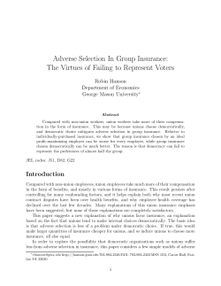 Adverse Selection In Group Insurance: The Virtues
