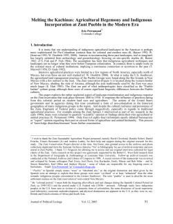 Melting the Kachinas: Agricultural Hegemony and Indigenous