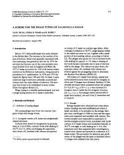 A scheme for the phage typing of Salmonella hadar