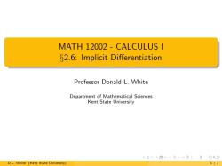 Lecture 24 Slides - Department of Mathematical Sciences