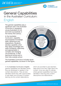 General Capabilities in the Australian Curriculum: English
