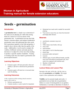 Seeds &ndash; germination - University of Maryland