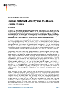 Russian National Identity and the Russia