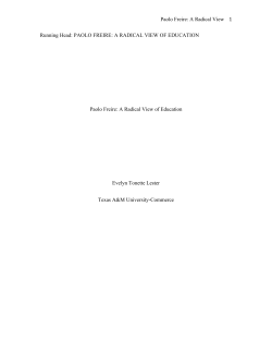 Paolo Freire - Texas Association of School Administrators