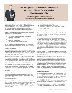 An Analysis of Delinquent Commercial Accounts Placed for