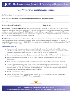 Co-Writers Copyright Agreement - International Journal of Coaching