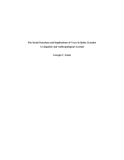 The Social Functions and Implications of Voseo in Quito